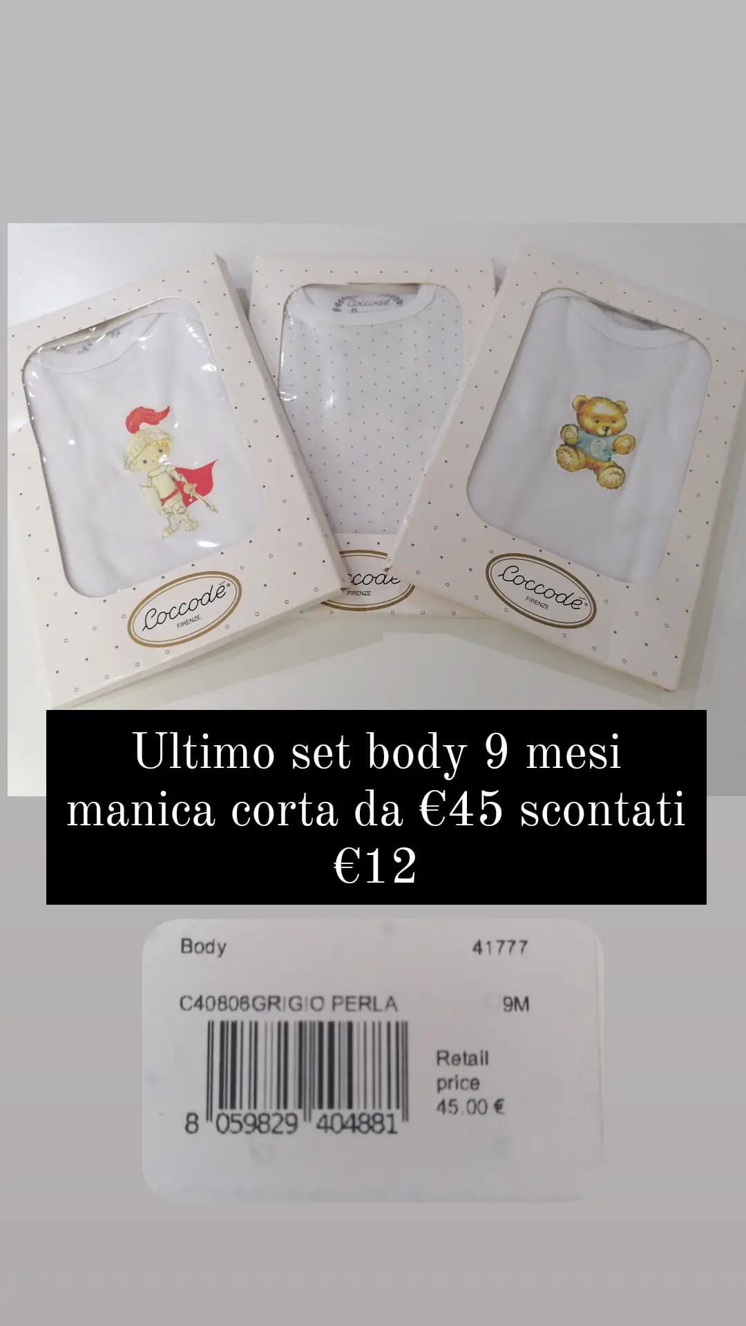 Set 3 Body Bimbo Coccodè A Manica Corta